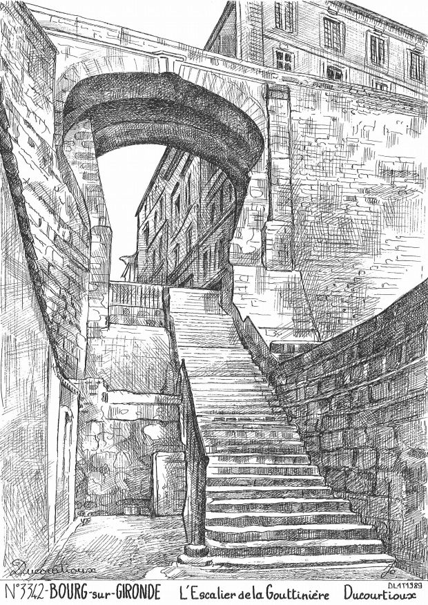 N 33042 - BOURG SUR GIRONDE - escalier de la gouttinire